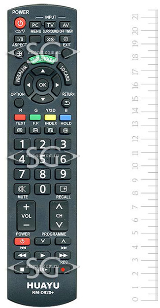 Пульт дистанционного управления для PANASONIC universal RM-D920+3D (корпус типа N2QAYB000370 (399) viera lcd) блистер
